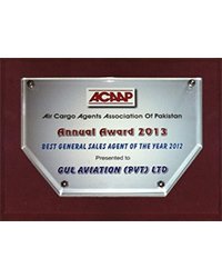 Best General Sales Agent 2012 plaque